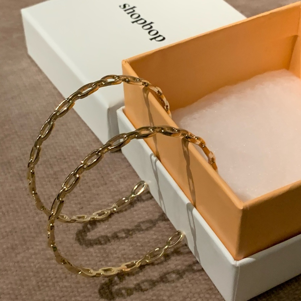 Jennifer Zeuner - Carmine Link Hoop Earrings NWB